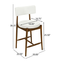 Load image into Gallery viewer, Mid Century Modern Counter Stools, Fabric Upholstered Chairs
