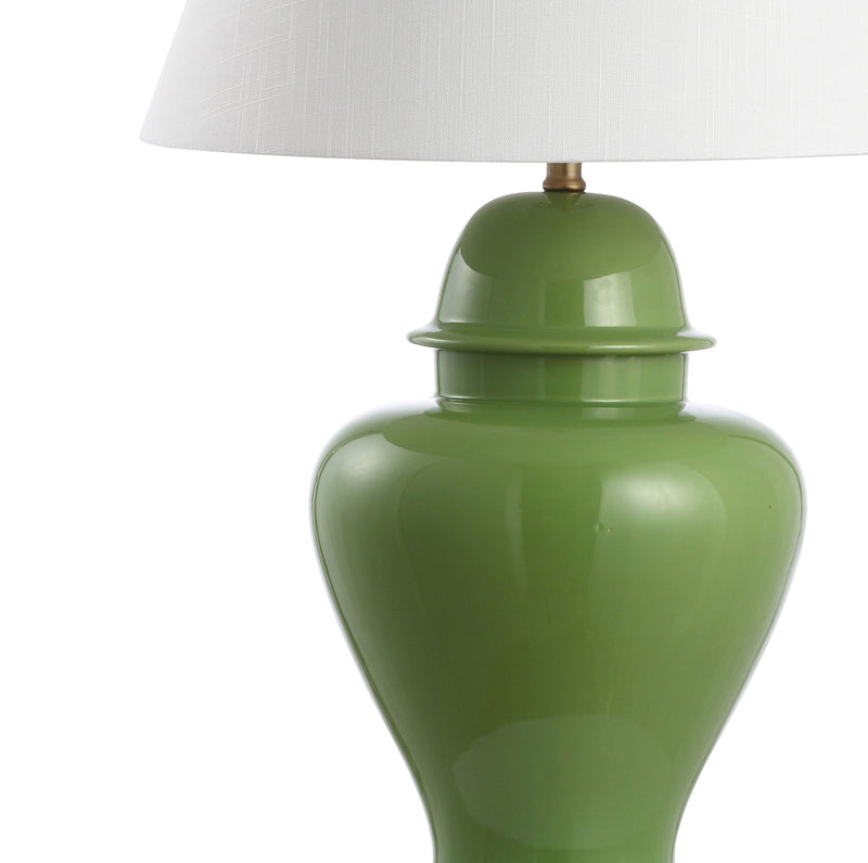 Urn Table Lamp With Empire Shade - Green