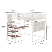 Load image into Gallery viewer, Metal Loft Bed With Built - In Charging Station And LED Light
