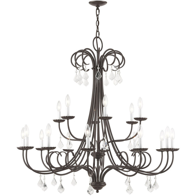 Multi Light Dimmable Chandelier With Shades - Bronze