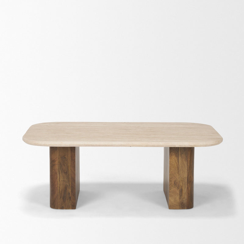 Sled Coffee Table - Beige / Brown / Stone