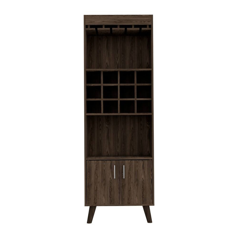 24" Wood Bar Cabinet With Two Doors - Walnut