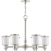 Load image into Gallery viewer, 21'' Six Light Dimmable Chandelier With Shades - Nickel
