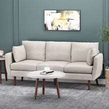 Load image into Gallery viewer, Diaphanous - Upholstered 3 Seater Sofa With 2 Accent Pillows And Wood Legs
