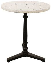 Load image into Gallery viewer, Stone Iron Pedestal Base Round Top Dining Table - Ivory / Brown
