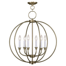 Load image into Gallery viewer, Six Light Metal Dimmable Chandelier With Shades - Brass
