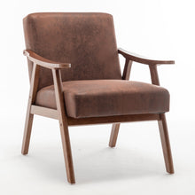 Load image into Gallery viewer, Mid Century Modern Accent Chair With Solid Wood Frame And Extra Thick Backrest

