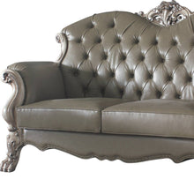 Load image into Gallery viewer, Faux Leather Loveseat And Toss Pillows - Bone
