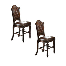 Load image into Gallery viewer, Faux Leather And Solid Wood Counter Height Bar Chairs (Set of 2) - Brown
