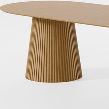 Load image into Gallery viewer, 86'' Wood Double Pedestal Base Oval Dining Table - Natural
