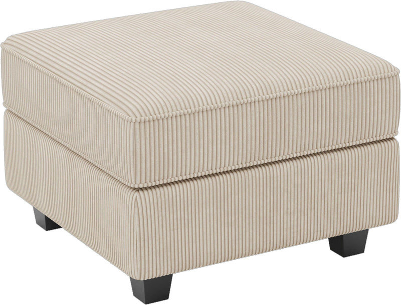 Corduroy Storage Ottoman - Beige / Black