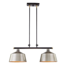 Load image into Gallery viewer, Kitchen Island Two Light Metal Dimmable Chandelier With Shades - Black / Gray
