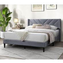 Load image into Gallery viewer, Elegant Bed With Upholstered Headboard, Platform Base
