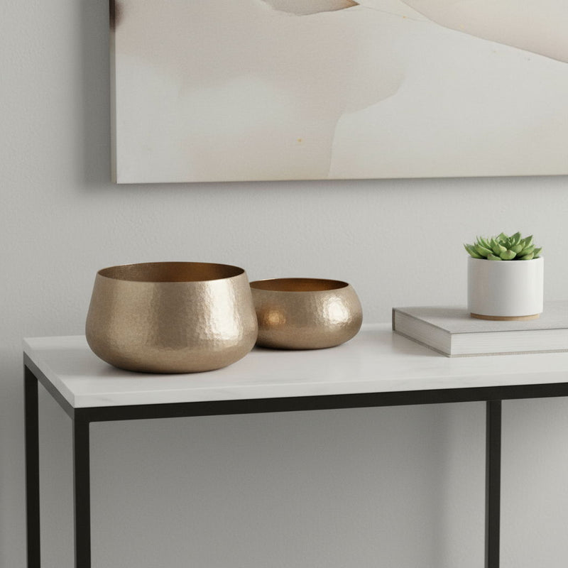 Round Table Vases (Set of 2) - Gold