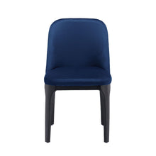 Load image into Gallery viewer, Upholstered Velvet Dining Side Chair - Blue / Black
