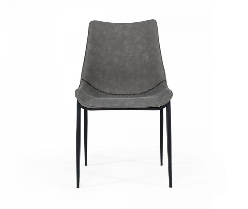 Dining Side Chairs In Faux Leather (Set of 2) - Gray