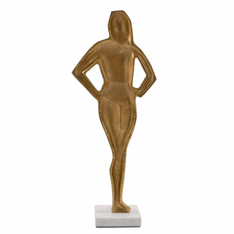 Marble Woman Tabletop Sculpture - Gold / White