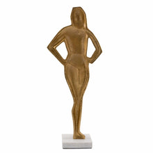 Load image into Gallery viewer, Marble Woman Tabletop Sculpture - Gold / White
