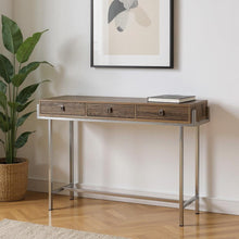 Load image into Gallery viewer, Console Table And Drawers - Taupe And Silver
