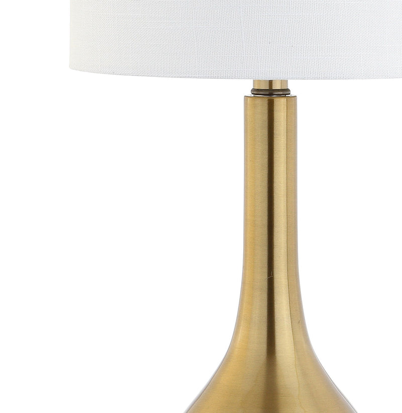 Gourd Table Lamp LED With Drum Shade - Brass