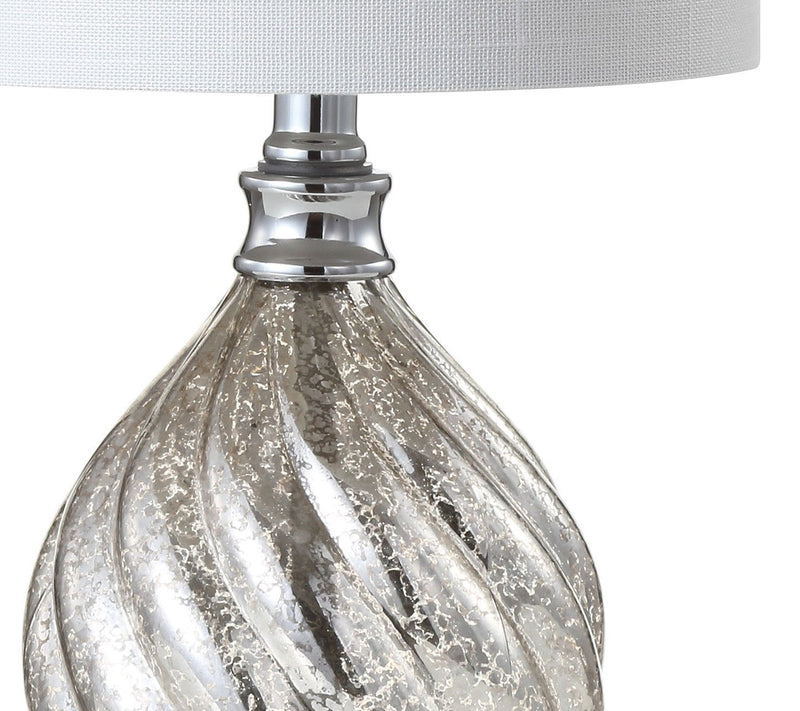 21'' Novelty Table Lamp LED With Globe Shade - Silver