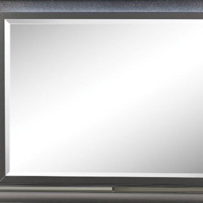 39" Lighted Framed Mounted Dresser Mirror - Gunmetal