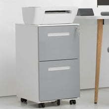 Load image into Gallery viewer, 3 Drawer Mobile Locking File Cabinet, Rolling Filing Cabinet For Letter / A4 Size With 5 Wheels - Gray
