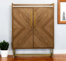 Load image into Gallery viewer, Retro And Faux Marble Wine Cabinet - Brown
