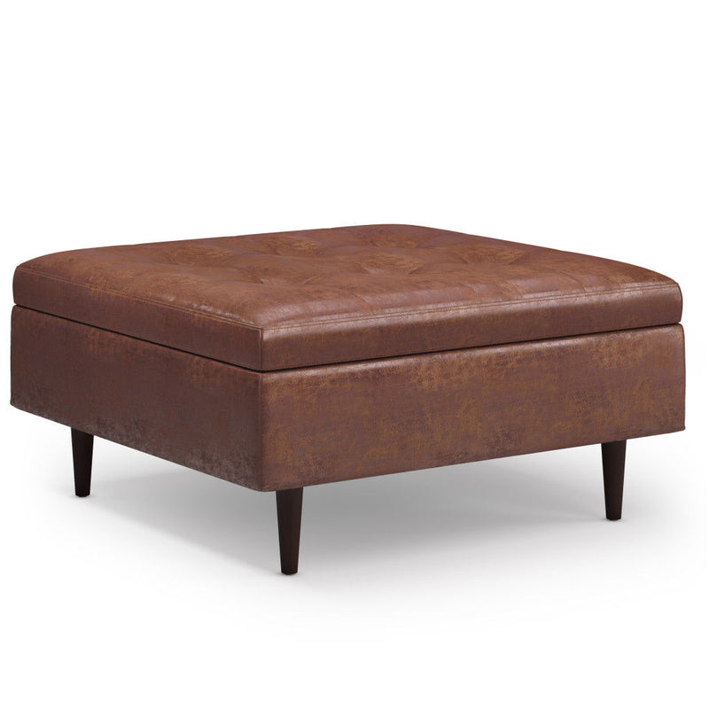 38" Upholstery Storage Ottoman - Brown
