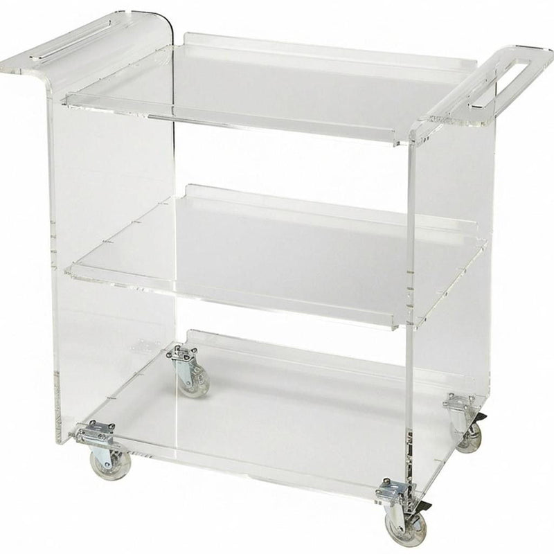 Acrylic Rolling Server Bar Cart - Clear
