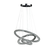 Load image into Gallery viewer, Metal And Crystals LED Dimmable Chandelier - Silver
