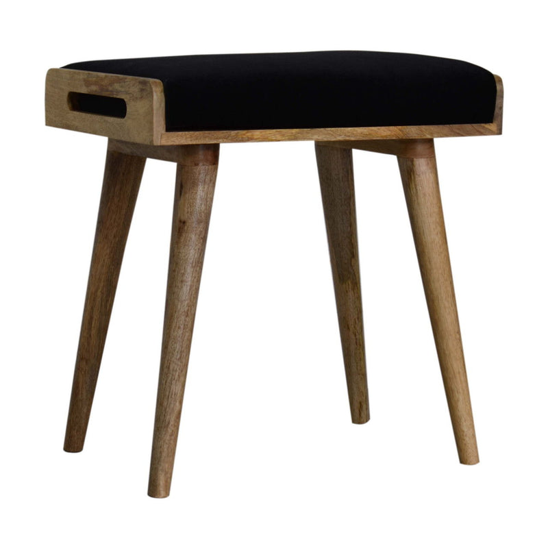 Velvet Round Footstool (719528) - Brown