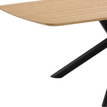 Load image into Gallery viewer, Wood Iron Cross Leg Base Dining Table - Natural / Black
