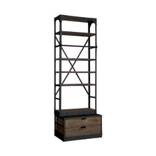 Load image into Gallery viewer, Five Tier Bookcase With Two Drawers - Black
