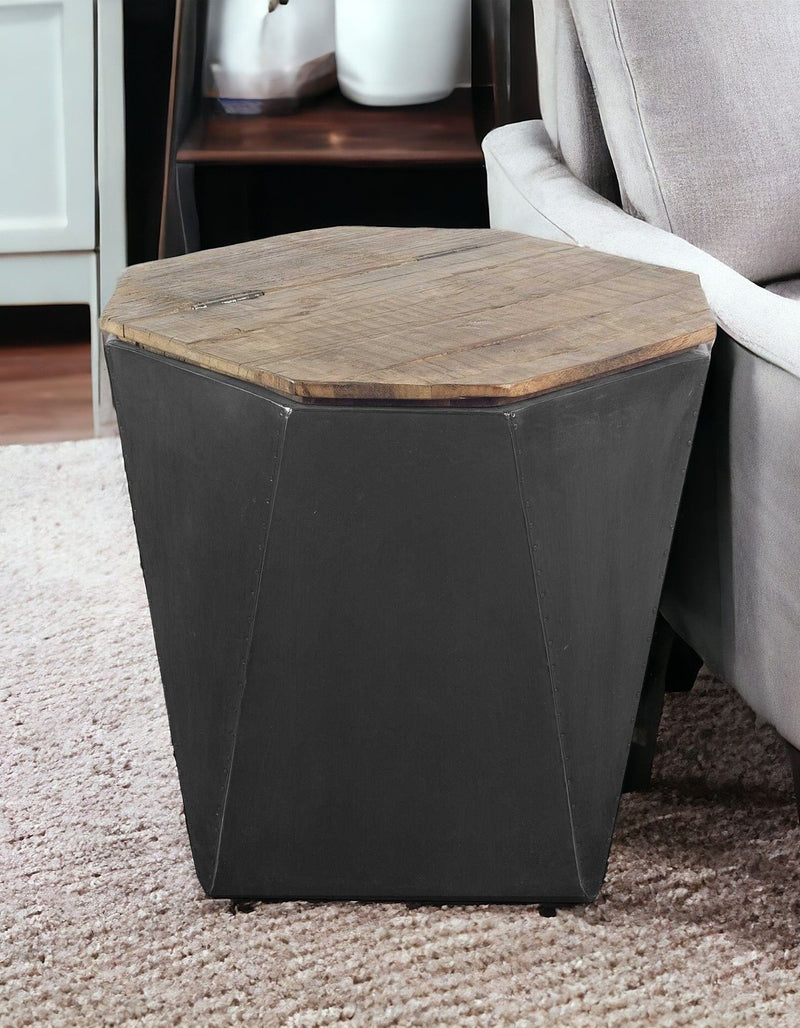 21" Solid Wood End Table - Black