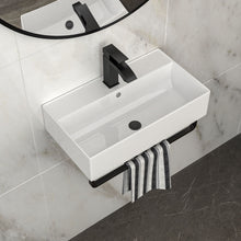 Load image into Gallery viewer, Wall Mounted Rectangular Bathroom Sink With Towel Bar
