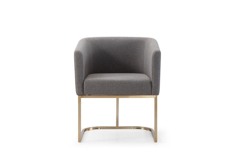 Contemporary Upholstered Fabric Dining Arm Chair - Dark Gray