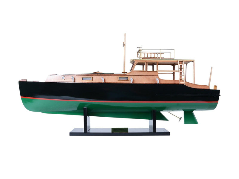Hand Painted Model Boat (624221) - Light Brown / Black