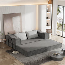 Load image into Gallery viewer, 3 Seat Folding Floor Couch &amp; King Size Bed Mattress
