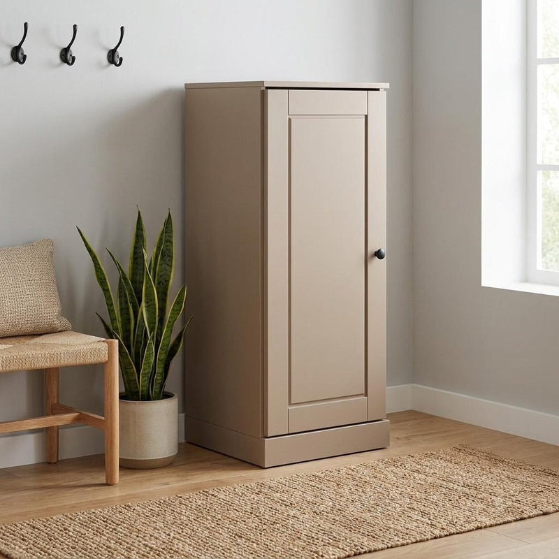 Ten Pair Solid Woodshoe Storage Cabinet (752070) - Beige