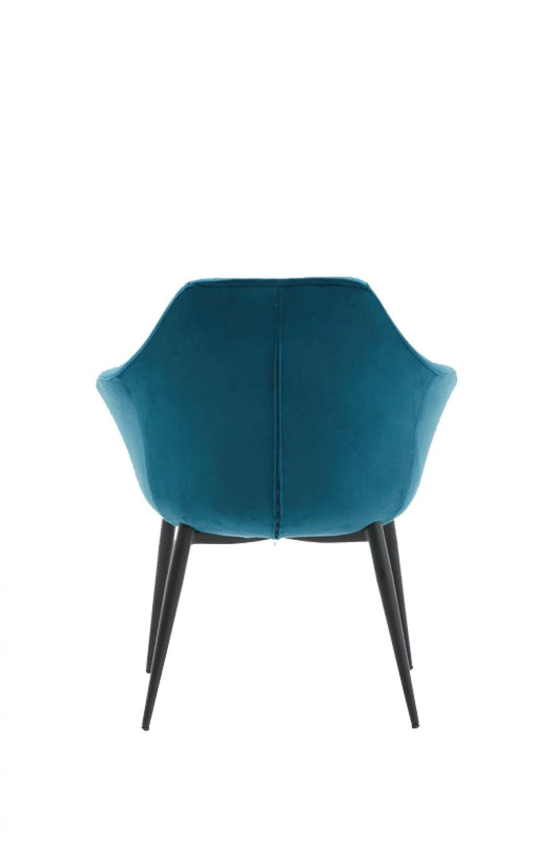 Upholstered Fabric Dining Arm Chair - Teal Blue