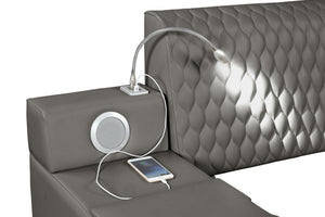 Zoya Smart Multifunctional Queen Size Bed Made with Wood in Gray