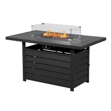 Load image into Gallery viewer, Rectangular Propane Fire Pit Table With Burner, Lava Rock, Waterproof Cover
