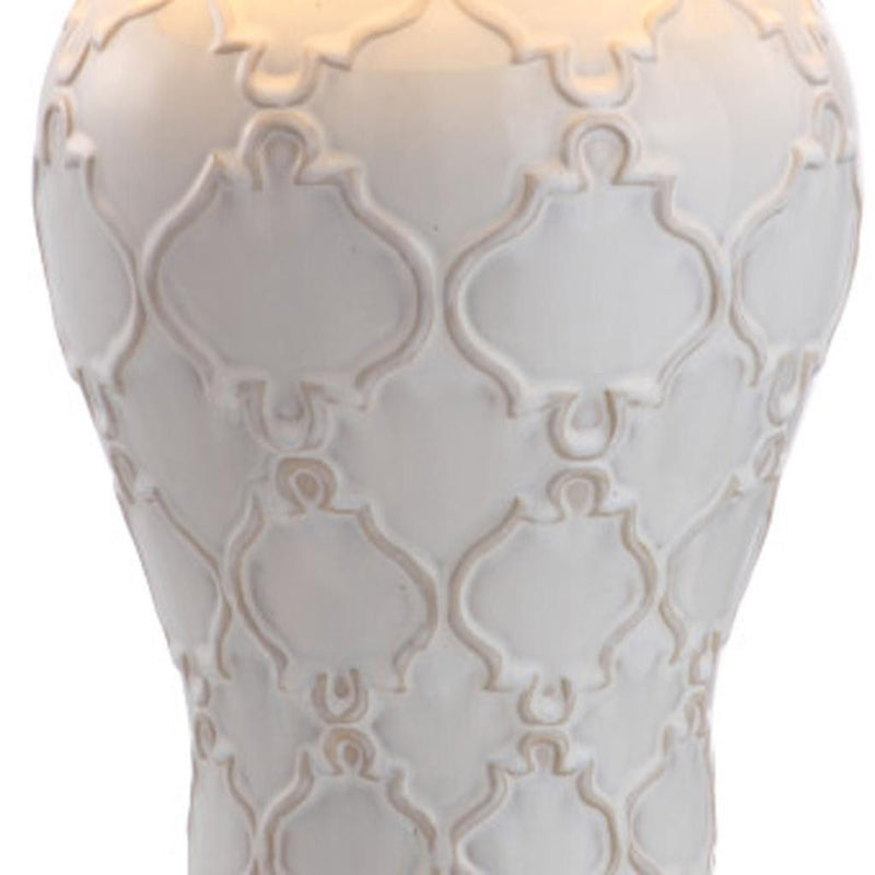 29" Novelty Table Lamp LED With Drum Shade - Cream