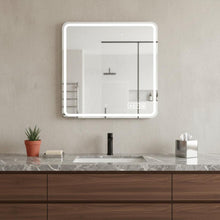 Load image into Gallery viewer, Square Lighted Frameless Bathroom Vanity Mirror - Silver
