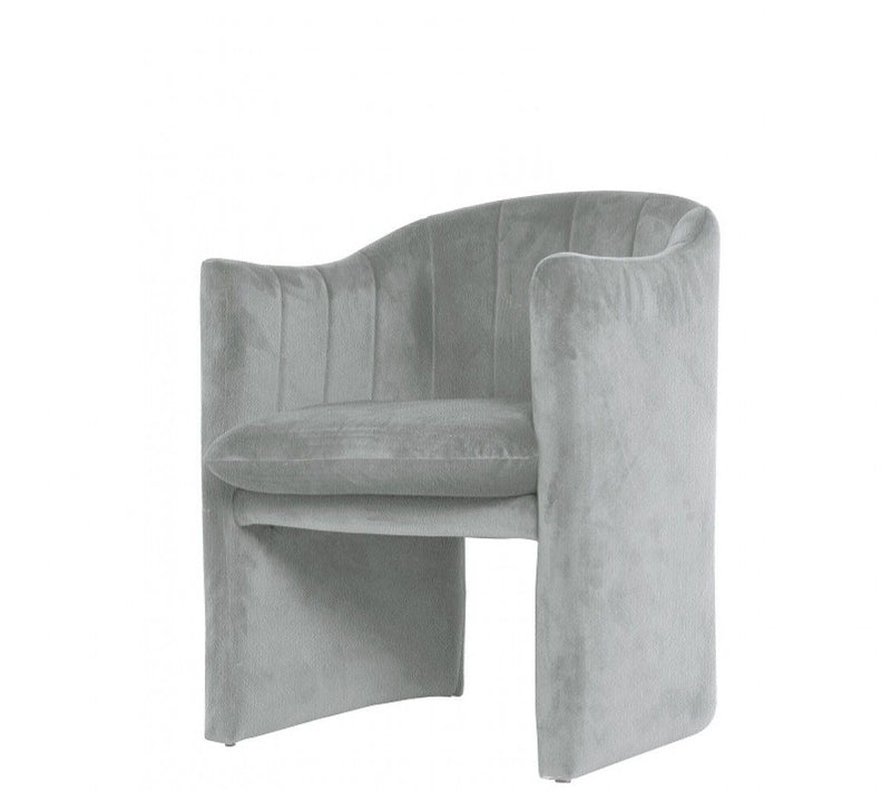 Upholstered In Velvet Dining Arm Chair - Gray