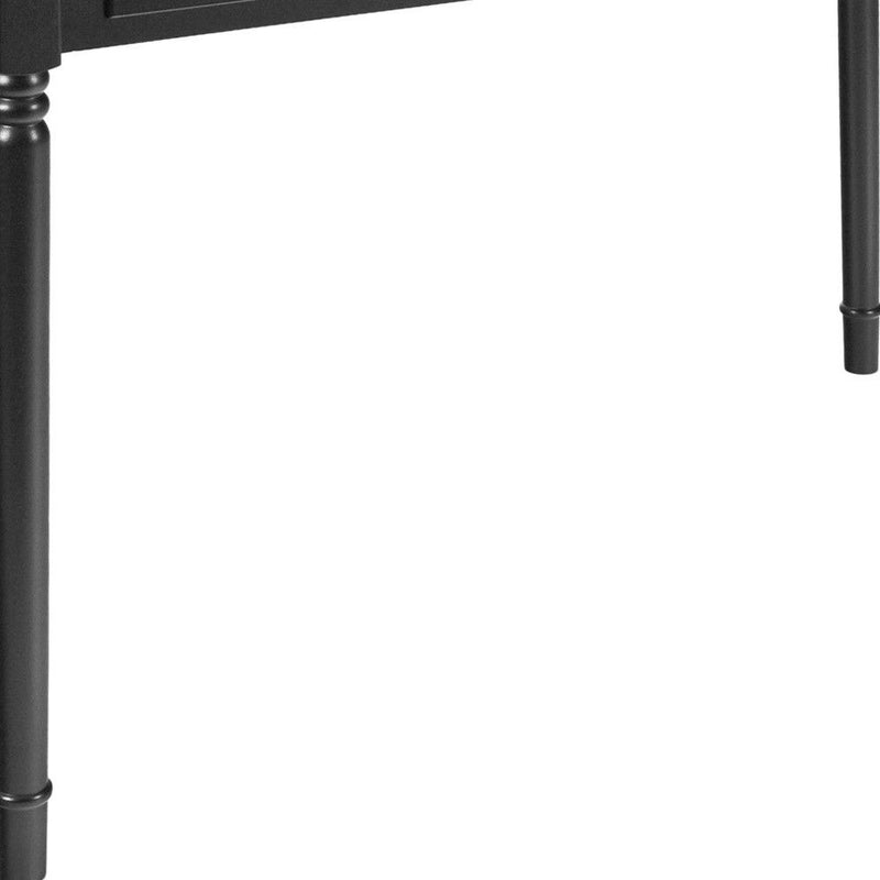 Fir Writing Desk With Two Drawers - Black