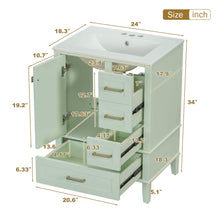 Load image into Gallery viewer, Bathroom Vanity, Modern Bathroom Cabinet With Sink Combo Set, Bathroom Storage Cabinet With A Soft Closing Door And 3 Drawers, Solid Wood Frame
