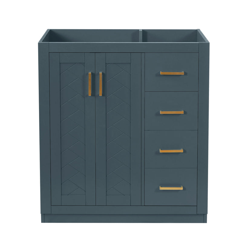 Retro Style Bathroom Vanity With 3 Drawers & Soft-Closing Doors