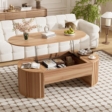 Load image into Gallery viewer, Lift Top Coffee Table With Hidden Compartment, Modern Oval Lift Tabletop For Home Living Room
